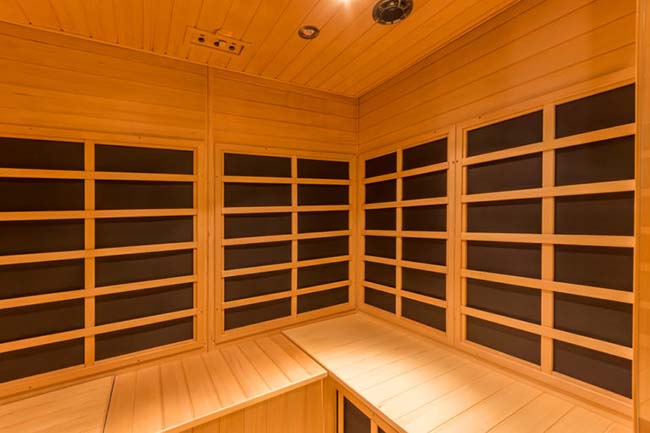 interior view of a sauna